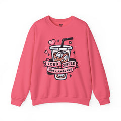 Woman's Ice Coffee Is My Love Language Valentine - Unisex Heavy Blend™ Crewneck Sweatshirt