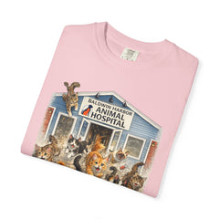 Front Graphic "Who Let the Cats Out?" Baldwin Harbor Animal Hospital Cute Vet Clinic T Shirt