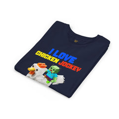 Youth I Love Chicken Jockey Tee - Fun Gamer T-Shirt for Kids