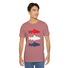 Patriotic Trout T-Shirt — Red White & Blue Fish Tee