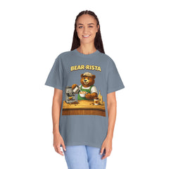 Bear‑Rista Coffee T‑Shirt — Cute Barista Bear Graphic Tee