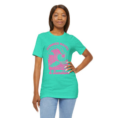 Summer Waves & Sunshine Tee — Retro Pink Surf Graphic T-Shirt