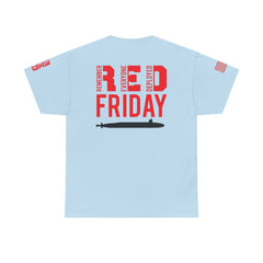 SUBMARINER RED Friday T Shirt with Fouled Anchor, American Flag, FBM / Boomer Silhouette. Remember Everyone Deployed, Dolphins