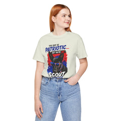 Personalized With Your Dogs Image and Name Patriotic Unisex Jersey Short Sleeve Tee
