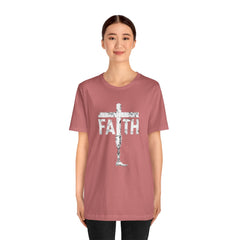 Faith Cross Prosthetic Leg T‑Shirt — Amputee Inspirational Christian Tee