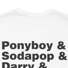 The Outsiders Shirt, Front and Back Images, Greasers Characters Shirt, Unisex Jersey Short Sleeve Tee