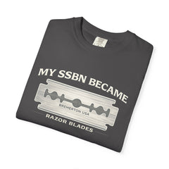 My SSBN Became Razor Blades Graphic Vintage Submarine Veteran Tee