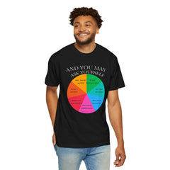 Motivational Talking Head Unisex Garment-Dyed T-Shirt - "And You May Ask Yourself"
