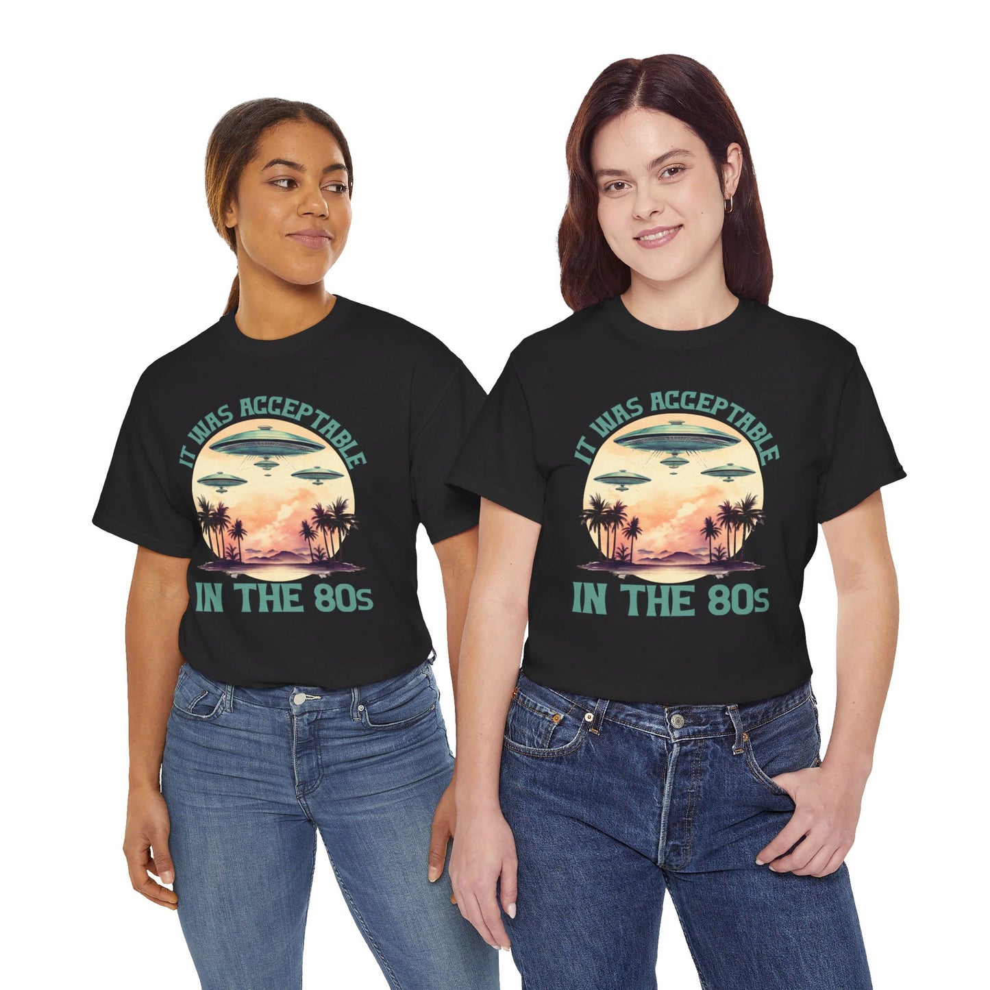 Funny 80s UFOs - Unisex Heavy Cotton Tee