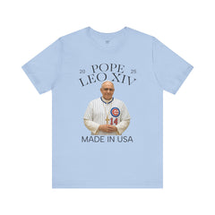 Pope Leo XIV Chicago Cubs Fan Short Sleeve Tee - Made in USA