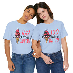 100 Days of School Unisex Tee | Elementary School, Ice Cream, Teacher Apparel