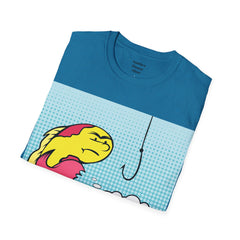 Hooked On Something Pop Art FISH Unisex Softstyle T Shirt  Reel this one in hook line and sinker