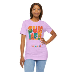 Summer Graphic Tee — Colorful Tropical "SUMMER" Typography T-Shirt