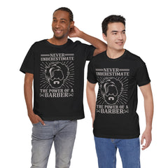 Never Underestimate the Power of a Barber Tee - Unisex Short Sleeve Shirt, Barber Gift, Hair Stylist Apparel, Funny Barber Shirt, [...]