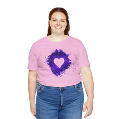 Galaxy Heart Tee — Purple or Green Splatter Heart T-Shirt