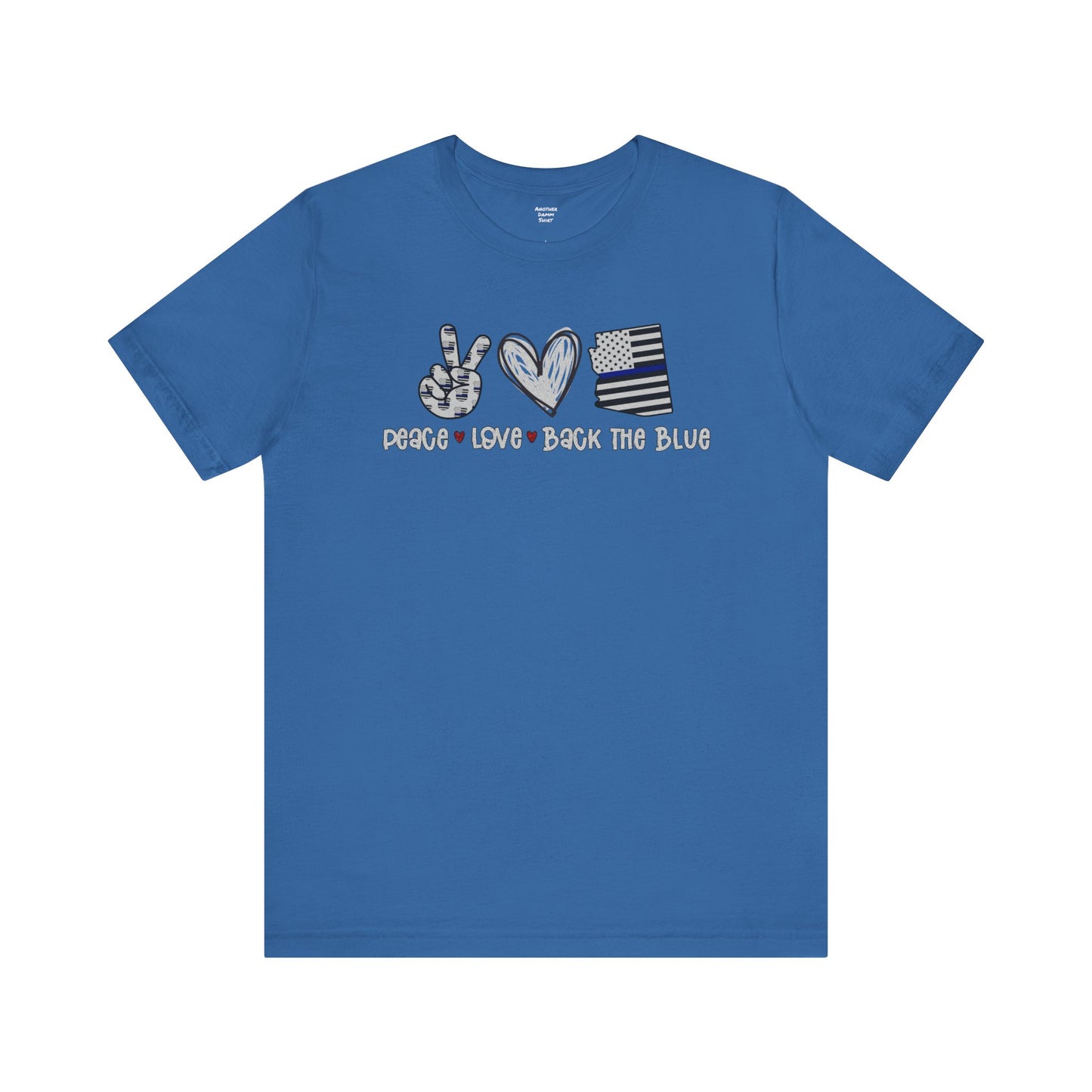 Peace Love Back The Blue in Alaska, Graphic Unisex Short Sleeve Tee