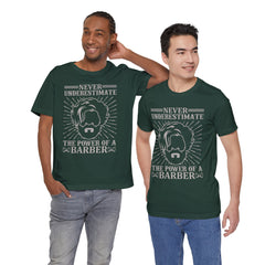 Never Underestimate the Power of a Barber Tee - Unisex Short Sleeve Shirt, Barber Gift, Hair Stylist Apparel, Funny Barber Shirt, [...]