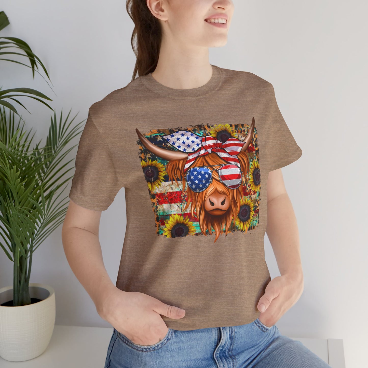 Patriotic Heifer Cow Unisex Jersey Short Sleeve Tee