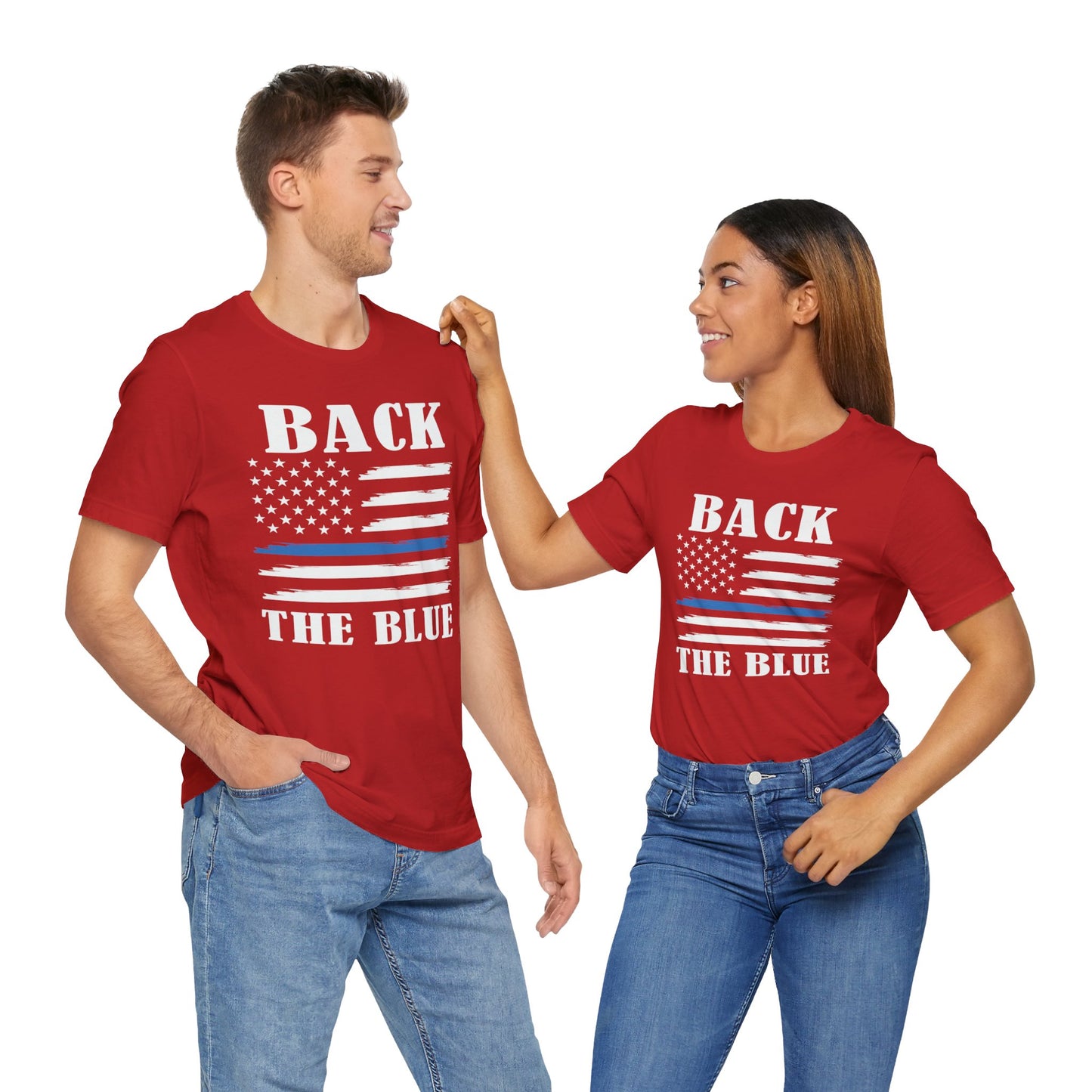 BACK THE BLUE Flag, Graphic Unisex Short Sleeve Tee