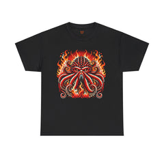 Fiery Fire Kraken - Graphic Unisex Heavy Cotton Tee