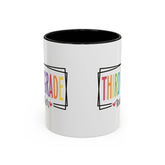 THIRD GRADE TEACHER, Accent Coffee Mug, hearts graphics,present for teacher, educator gift, gift for him, gift for her, teacher appreciation