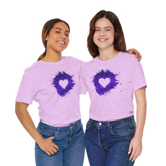 Galaxy Heart Tee — Purple or Green Splatter Heart T-Shirt