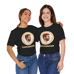 Bearded Graphic Tee - Funny Caucasians Satire Head Shot Unisex Jersey Short Sleeve Tee