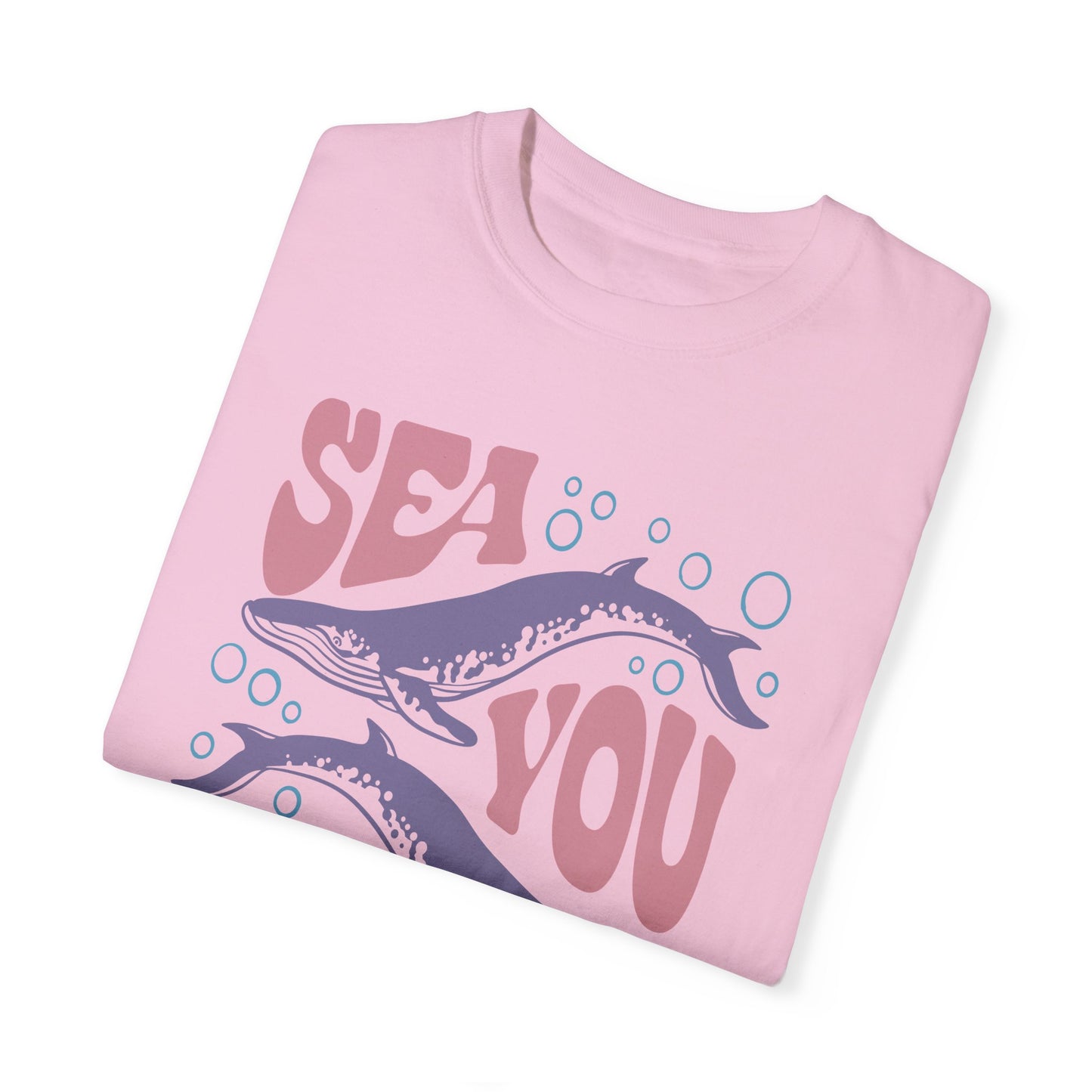 Whales, Sea You Soon -  Graphic Unisex Garment-Dyed T-shirt