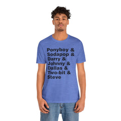 The Outsiders Shirt, Greasers Characters Shirt, Unisex Jersey Short Sleeve Tee