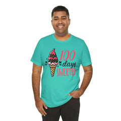 100 Days of School Unisex Tee | Elementary School, Ice Cream, Teacher Apparel