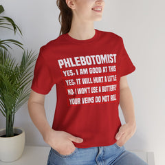 Phlebotomist Humor Tee, Funny Medical Shirt, Nurse Gift, Blood Tech Wear, Cute Phlebotomy Humor, Healthcare Apparel