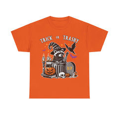 Halloween Trick Or Trashy Raccoon! Graphic Unisex Heavy Cotton Tee