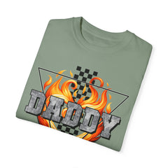 GO DADDY graphic, Comfort Colors 1717, unisex garment-dyed t-shirt, retro graphic tee, gift for him, Birthday gift tee, Vintage checkered graphic tee, Flames Tee, Fathers Day Shirt