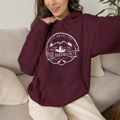 The Hideout Adventure Hoodie – Lake Ariel, PA Mountain Graphic Hooded Sweatshirt