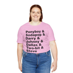 The Outsiders Shirt, Greasers Characters Shirt, Unisex Jersey Short Sleeve Tee