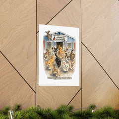 Who Let the Cats Out? Baldwin Harbor Animal Hospital Cat Poster — Matte Vertical Wall Art