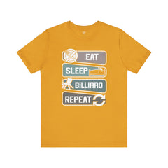 Eat Sleep Billard Repeat - Graphic Unisex Jersey Short Sleeve Tee