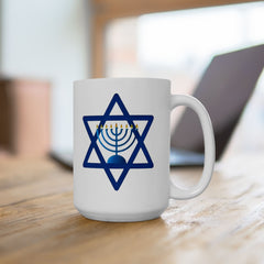 Star of David with  Menorah Jewish Graphic Ceramic Mug (11oz, 15oz)