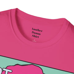 HOT Pink Cotton Candy Haired Pop Art Lady Unisex Softstyle T-Shirt
