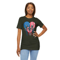 Red White and Blue Heart with Jets Graphic, Unisex Jersey Short Sleeve Tee