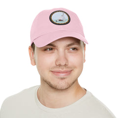 Hempstead Bay Sailing Club Leather Patch Dad Hat — Flying Scot Embroidered Round Patch