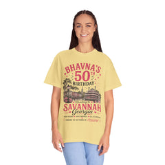 Bhavna Personalized 50th Birthday Girls Trip Savannah, Georgia T-Shirt