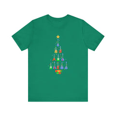 Guitar Lover Christmas Tree - Unisex NuBlend® Tee Shirt / Electric, Acoustic Guitar, Guitarist Gift, Christmas Gift, Gift for him