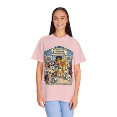 Pitbull Added "Who Let the Dogs Out?" Baldwin Harbor Animal Hospital Cute Vet Clinic T Shirt