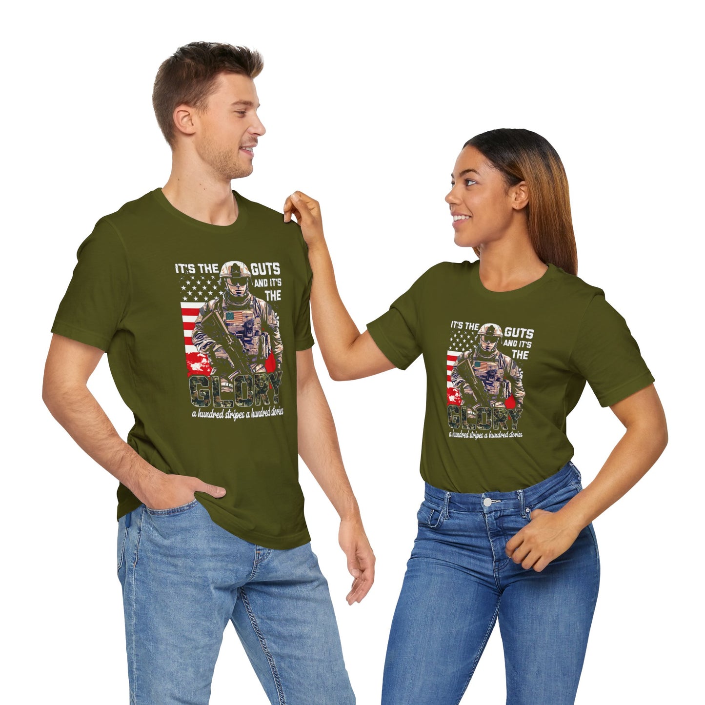 Patrotic American Soldier, Its The Guts And The Glory, Unisex Jersey Short Sleeve Tee