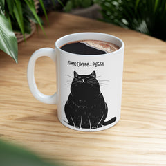 Some Coffee Please, Black Cat Graphic, Ceramic Mug, (11oz, 15oz)