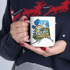 Alaska Watercolor State Mug – Travel Gift or Souvenir – 11oz or 15oz
