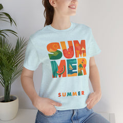 Summer Graphic Tee — Colorful Tropical "SUMMER" Typography T-Shirt