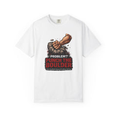 Problem? Punch the Boulder T-Shirt — Funny Raccoon City Gym / Motivational Workout Tee