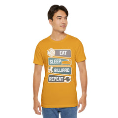 Eat Sleep Billard Repeat - Graphic Unisex Jersey Short Sleeve Tee
